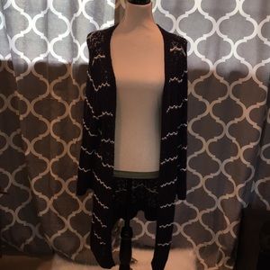 Long sweater blue and white xl